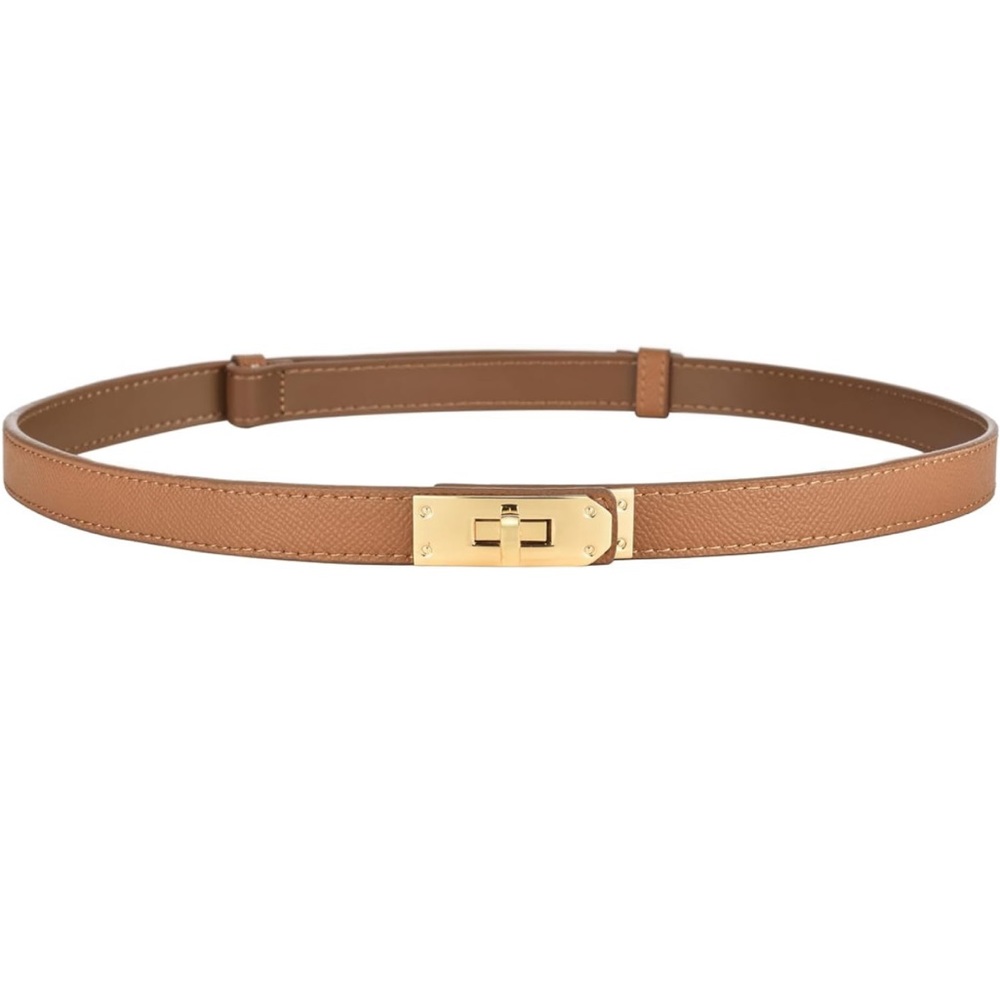 Premium faux leather adjustable belt -available in tan, cognac brown, & black - Picture 10 of 10